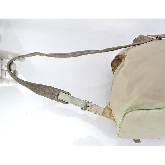 Prada Cream Backpack with Silver Logo main image 5